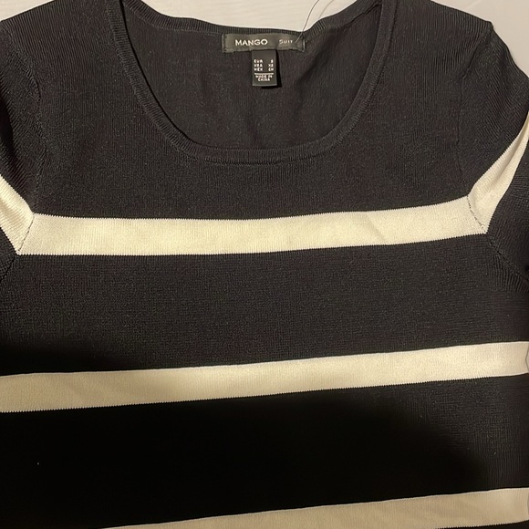 Mango Suit Striped Women White And Black knit Body Dress Size XS - Picture 13 of 16
